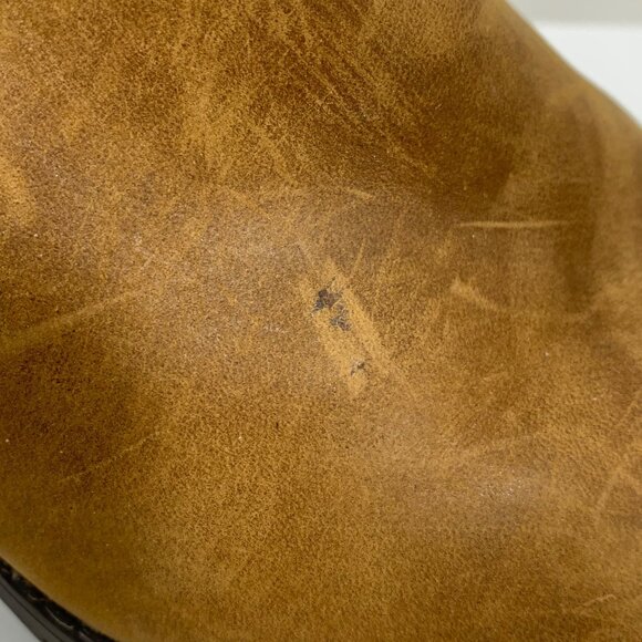 Clarks Verona Trish Brown Distressed Leather Ankle Booties Heel Boot Womens 9.5M - Picture 9 of 9